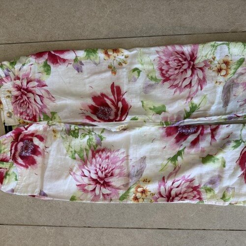 White and Floral Smart Trousers